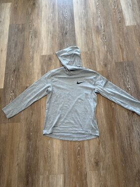 Nike Light Gray Hoodie with Black Swoosh